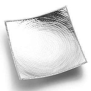 Elegant metal serving <b>tray</b> with smooth satin finished perfect for chic dining table displays and high-end <b>buffet</b> presentations - Product Image 1