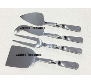 Fancy Premium Stainless Steel Cheese Cutlery Set of 4 PCS With Unique Leaf Design On Handle Butter Cheese <b>Knives</b> Tools Set - Product Image 2