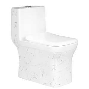 Vistaar Diseño moderno Inodoro de cerámica de una pieza-Baño decorativo S-Trap Inodoro sifónico WC, Armario de artículos sanitarios - Product Image 1