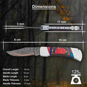 Damascus Folding <b>Knife</b> Industrial Grade 7-Inch Easy Carry Handmade <b>Pocket</b> <b>EDC</b> Hunting Camping OEM ODM Supported - Product Image 2