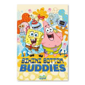 Spongebob Squarepants Modern Paper <b>Poster</b> Birthday Party Decor 'Bikini Bottom Buddies' Design - Product Image 1
