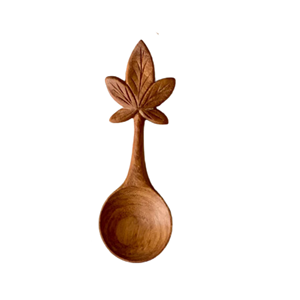 ช้อนเสิร์ฟไม้กระถินเทศธรรมชาติคุณภาพสูง รูปทรงใบไม้ ดีไซน์สไตล์โบฮีเมียน สำหรับใช้กับชาม ผลิตในเวียดนาม - Product Image 1