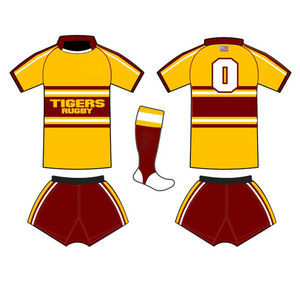 Meilleures ventes Maillot de rugby à manches courtes Haute qualité Respirant Séchage rapide Vêtements de sport Nom d'équipe personnalisé Vente chaude Ensembles en gros - Product Image 5