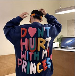 เสื้อสเวตเตอร์ผ้าฝ้าย100% ออกแบบได้ทั้งชายและหญิงมีฮู้ดโอเวอร์ไซส์พร้อมฮู้ดปักลาย3D ฤดูหนาว - Product Image 4