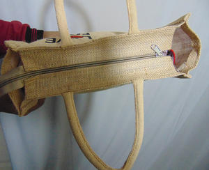 Bolsa de almuerzo de yute ecológica hecha a medida al por mayor bolsa de asas resistente reutilizable plegable para ir de compras - Product Image 4