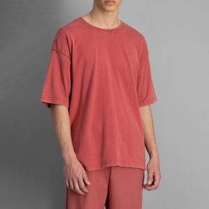 Haute qualité 2025 coton personnalisable tricoté o-cou T-Shirt lavé à l'acide surdimensionné Streetwear Vintage lavage hommes Vintage lavé - Product Image 5