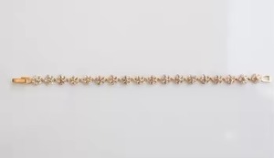 Bracelet tennis en diamant de laboratoire pour femmes et hommes, bracelet tennis rond en diamant pour mariage, fleur de moissanite en or massif - Product Image 3