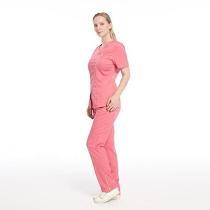Mejor venta de moda Spandex médico Scrub enfermera conjuntos fabricación personalizada Hospital uniforme túnica traje para mujeres enfermera - Product Image 3
