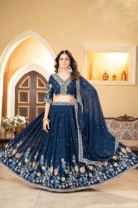 Hermosa Lehenga más tendencia con hermoso Bordado de hilo multicolor, codificación y trabajo de lentejuelas pesadas - Product Image 6