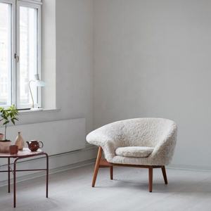 घर और क्लब के उपयोग के लिए टिकाऊ मिडसेंचुरी डिजाइन के साथ हस्तनिर्मित ट्यूफ्टेड शीपस्किन लाउंज कुर्सी - Product Image 6