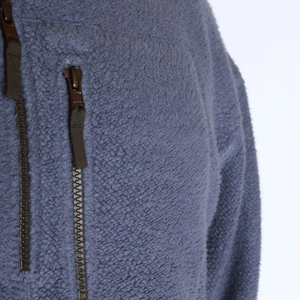 Sweat polaire à fermeture éclair quart pour hommes pull en coton biologique pour hommes Teddy flanelle hommes sweats unisexe sweats à capuche pulls - Product Image 6