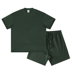 Conjuntos Cortos de Verano para Hombre, Estilo Urbano, con Logotipo Personalizado, Lisos, Casuales, de Color Sólido, Camiseta y Pantalones Cortos - Product Image 4