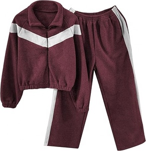 2026 New Printed Street Wear Custom Patch Embroidery Washed Crop <b>Top</b> Tracksuit Skinny <b>Distressed</b> Zip Hoodies Set Joggers Women - Product Image 4