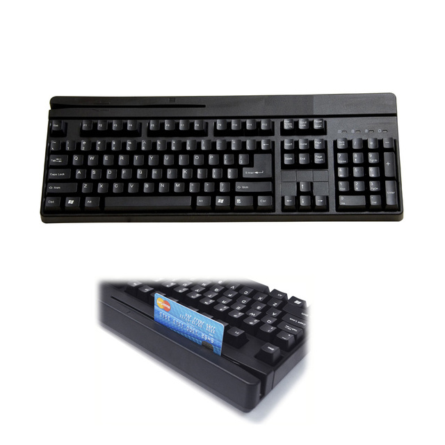 Taiwan-Made Heavy-Duty USB Wired POS Keyboard with New Magnetic Stripe Card Reader