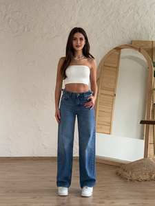 Jeans de Mujer Cómodos de Cintura Media, Mezclilla Elástica de Alta Calidad, Transpirables, Estilos de Moda Casuales, Venta al por Mayor - Product Image 3