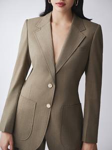 Chaqueta elegante de alta calidad para mujer, chaqueta de estilo minimalista para mujer, traje de eufonía, chaqueta bordada de lana, estampado largo Doble - Product Image 4