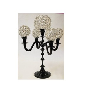 Hot Selling Customized Aluminium Candelabra Five Headed <b>Candle</b> Holder with Black Finishing for Home and Wedding Decoration - Product Image 1