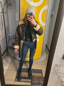 แจ็กเก็ตผ้าสักหลาดลายสก็อตสำหรับผู้หญิง, เสื้อแจ็คเก็ตแขนยาวมีกระดุมมีฮู้ดเสื้อโค้ทแจ็คเก็ตสไตล์มอเตอร์ไซค์ฤดูหนาว - Product Image 6