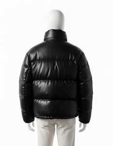 Veste matelassée en toile brillante pour homme, nouvelle arrivée, style tendance avec fermeture éclair sur le devant, logo sur la capuche - Product Image 2