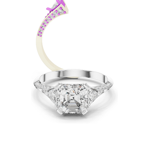 Anillo de Compromiso con Diamante de Laboratorio de 2.323 CT para Mujer, Claridad VVS-VS EF, Oro de 18KT, 14KT, 10KT y Plata 925, Oro Rosa, Amarillo, Blanco - Product Image 2