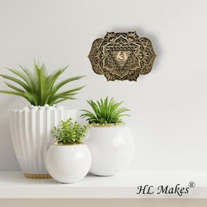 Om Mandala décoration murale en bois couleur bois naturel décoration murale en bois - Product Image 3