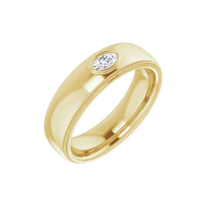 Unisex 1 Carat Oval Cut <b>Solitaire</b> Moissanite Wedding Band Stylish 1ct Moissanite <b>Ring</b> for Men and Women - Product Image 4