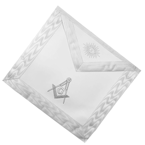 Badge de maître maçon maçonnique de luxe blanc avec aimant à coudre et compas carré brodé à la machine - Product Image 5