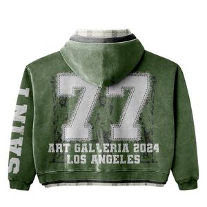 Servicio de OEM/ODM Sudaderas con capucha de diseño de impresión de soplo hechas a medida para hombre Sudadera con capucha de lana de algodón 100% de alta calidad - Product Image 6