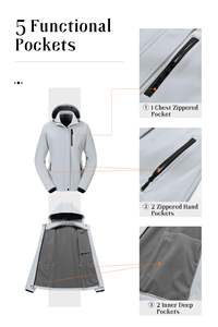 Su propio diseño personalizado Chaquetas Softshell Impermeable Forrado de lana Zip up Soft Shell Jacket - Product Image 3