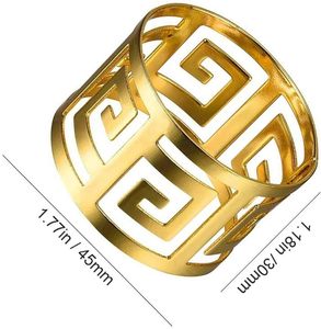 Anneaux de serviette décoratifs de table à manger de luxe modernes, accessoires uniques en métal doré, durables et écologiques pour les occasions de mariage et de fête - Product Image 2