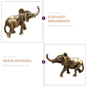 Sculpture d'éléphant en or, objet décoratif de luxe, décoration de table, accessoire d'intérieur pour la maison - Product Image 2