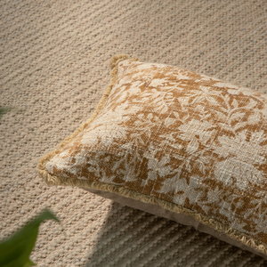 Funda de cojín con estampado de bloques Premium, diseño Floral bohemio, hecha a mano, algodón ecológico, funda de almohada estampada a mano, 12x20 - Product Image 4