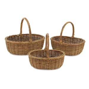 Set of 3 Rattan Picnic <b>Baskets</b> Handmade Storage <b>Basket</b> Wholesale eco-friendly Made in Viet Nam - Product Image 1