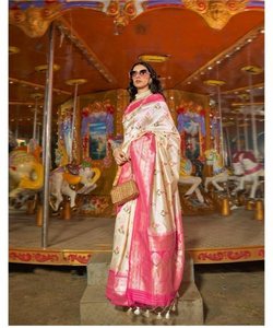 Attractive Eco-Friendly Indian Women Wear Cotton Polyester <b>Beads</b> Lace Saree Garment - Product Image 6