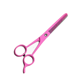 Dark Pink 6.5\" Stainless Steel Barber <b>Hair</b> <b>Thinning</b> <b>Scissors</b> Durable Sharp Blades <b>for</b> Beauty Use - Product Image 2