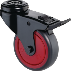 BS Casters for Furniture 75 mm <b>Wheel</b> Diameter 60 kg Load Capacity Grey Rubber Swivel Caster with Brake and Total Lock - Product Image 3
