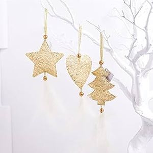 Set of 3 Handmade Wrought Iron Christmas <b>Hanging</b> Ornaments With Custom Design Modern Style for Home Holiday Decoration - Product Image 1