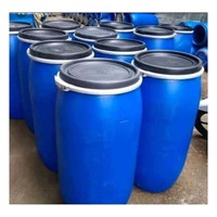 Fût en plastique 200 litres HDPE à ouverture supérieure bleu personnalisé en gros avec cerclage en fer promotionnel qualité alimentaire essence