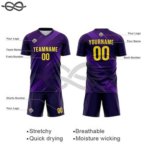 Maillot rayé de football en gros de haute qualité costumes pour hommes nom de l'équipe de football par sublimation imprimer votre conception - Product Image 4