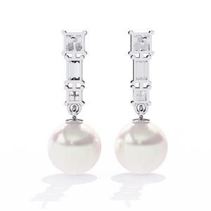 Boucles d'oreilles pendantes en or 18 carats avec diamant de laboratoire - Product Image 3