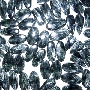 100% par de serafinita Natural, mezcla de piedras preciosas sueltas, par de cabujones, piedras preciosas sueltas, par de piedras preciosas naturales, uso de piedras preciosas, fabricación de joyas - Product Image 3