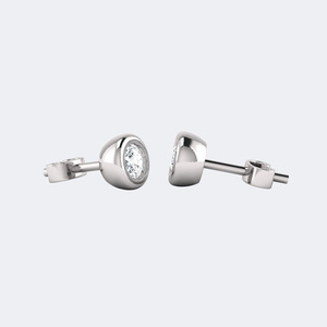 ต่างหูเพชรทรงกลมแบบคลาสสิก 0.25 กะรัต - Product Image 3