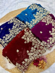 Premium Trendy indien Fandy Satin violet Saree Blouse avec chemisier fantaisie élégant hiver/été fête vêtements de mariage pour femmes fille - Product Image 5