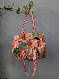 Patchwork fait à la main coton matelassé sac de sport bloc impression Design personnalisé été hiver voyage marché femmes sac fourre-tout - Product Image 6