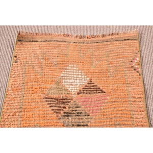 Tapis de 2,1 x 9,9 pieds, tapis turc vintage, tapis en laine Herki orange - Product Image 5