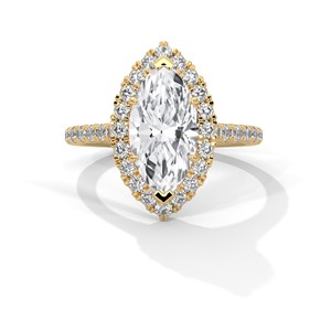 2.0ct Marquise Cut CZ Halo <b>Solitaire</b> <b>Ring</b> 925 Sterling <b>Silver</b> Engagement Band - Product Image 2