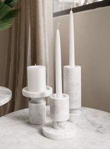 Pure <b>Marble</b> Homewares & Home Decor Natural Stone Decorating <b>Marble</b> <b>Candle</b> Holder Black <b>Marble</b> TOTEM <b>Candle</b> Holders - Product Image 2
