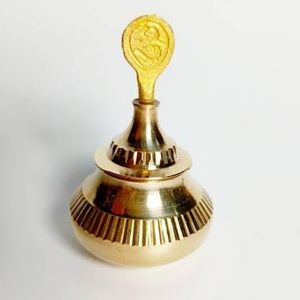 Handmade pital sindoor <span class=keywords><strong>dibbi</strong></span> kumkum hộp vàng với thanh và surmedani trang trí showpiece - Product Image 1