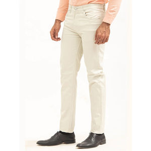 กางเกงชิโนแบบลำลองของผู้ชายผ้าฝ้ายเอวกลางสีดำมีซิปสีขาวล้วนสำหรับฤดูใบไม้ผลิฤดูใบไม้ร่วง - Product Image 4