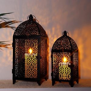 Wholesale Handmade Metal <b>Black</b> Moroccan Candle <b>Lanterns</b> for Indoor and Outdoor Decorations Hanging & Table Top <b>Lanterns</b> - Product Image 2